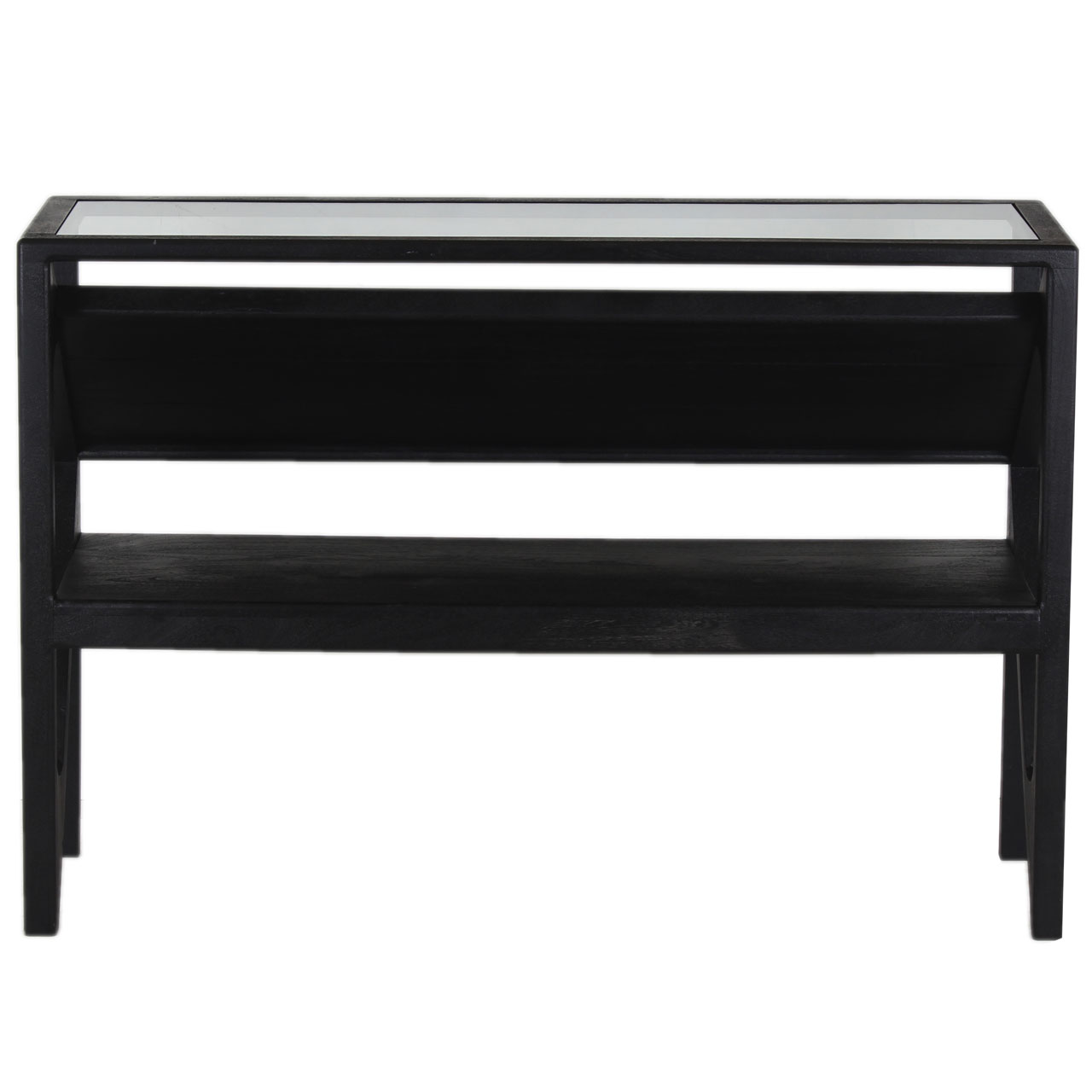 Canberra Acacia Wood Glass Top Console Table