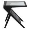 Canberra Acacia Wood Glass Top Side Table