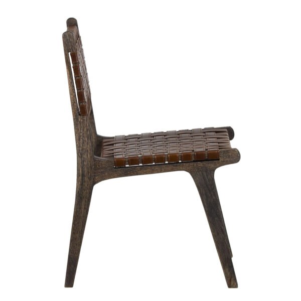 Carmel Mango Wood Leather Dining Chair