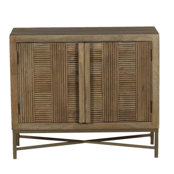 Carol Mango Wood Metal 2 Door Cabinet