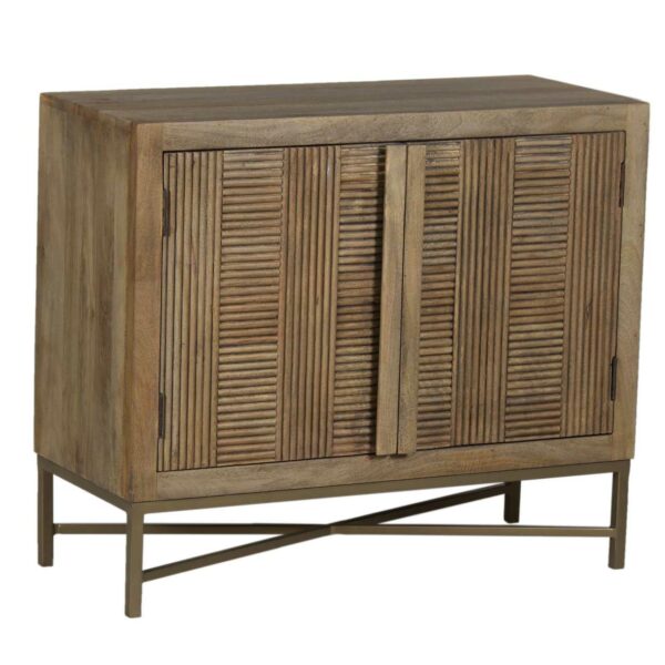 Carol Mango Wood Metal 2 Door Cabinet