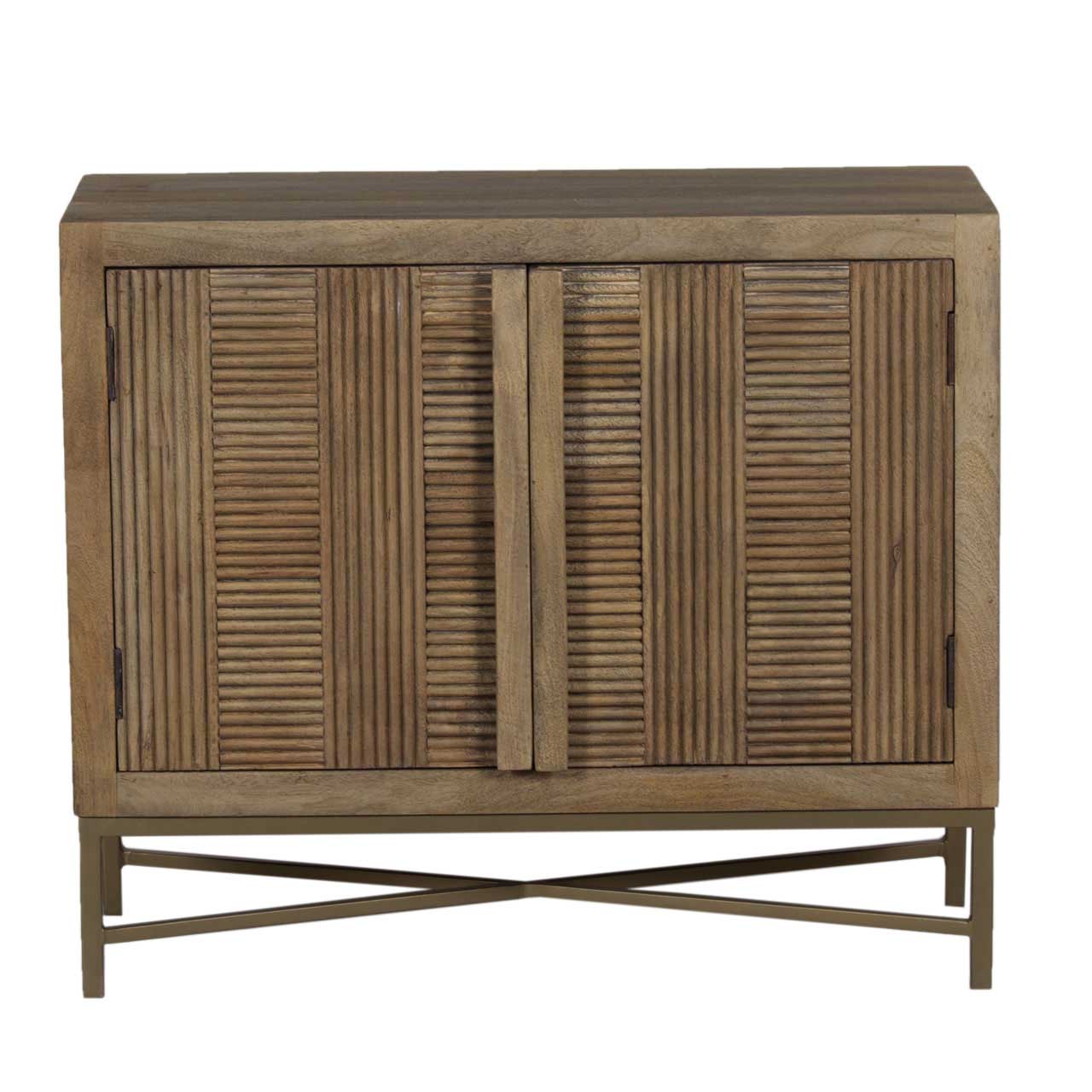 Carol Mango Wood Metal 2 Door Cabinet