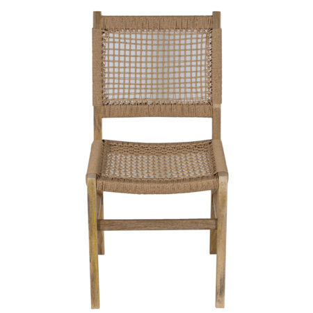 Charles Mango Wood Danish Cord Weaving Dining Chair