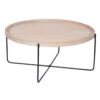 Charlie Mango Wood Round Tray Top Metal Folding Base Coffee Table