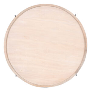 Charlie Mango Wood Round Tray Top Metal Folding Base Coffee Table