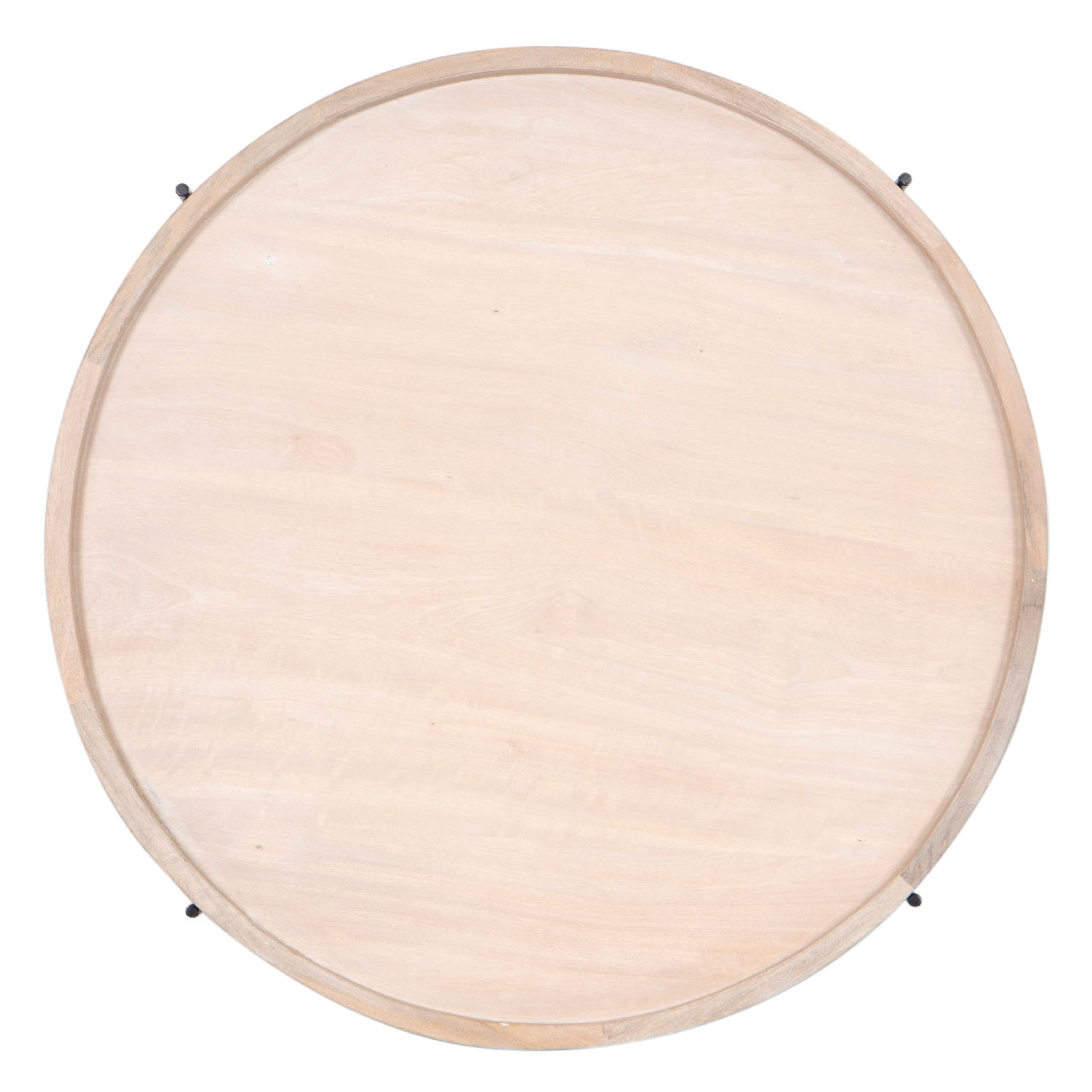 Charlie Mango Wood Round Tray Top Metal Folding Base Coffee Table