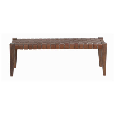 Claudia Acacia Leather Bench Claudia Acacia Leather Bench