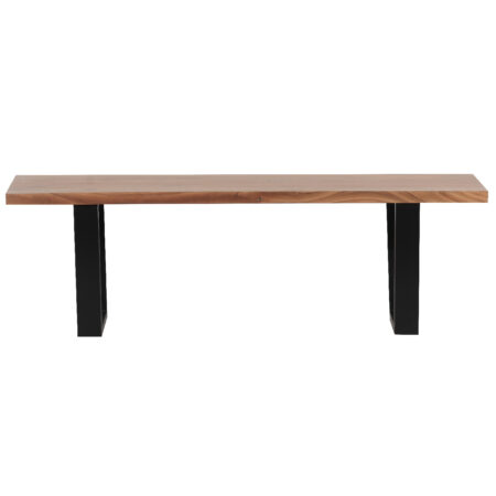 Clovis Acacia Wood Metal Bench