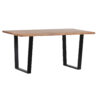 Clovis Acacia Wood Metal Dining Table