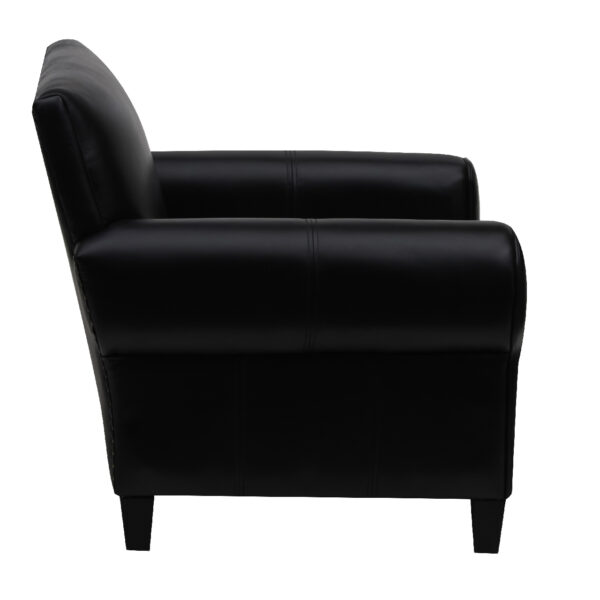 Coastal Black Buff Leather 1 Seater Sofa