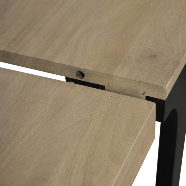 Dallas Mango Wood Metal Legs Extension Table