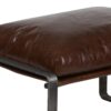 Damo Leather Metal Ottoman