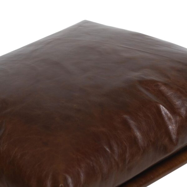 Damo Leather Metal Ottoman