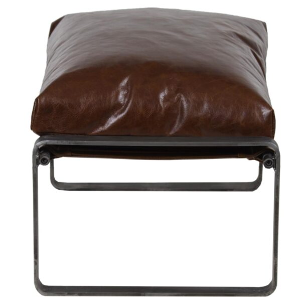 Damo Leather Metal Ottoman