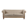 De Construction Mango Wood Paris Linen Fabric 3 Seater Sofa