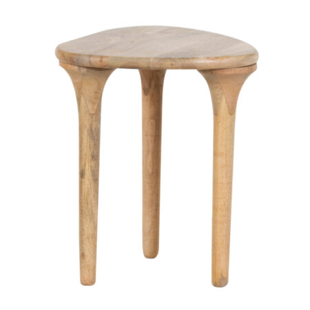 Delargo Mango Wood Side Table in Smooth Black, Natural or JJ Walnut