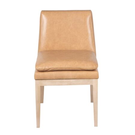 Delta Mango Wood Leather Dining Chair - Cream