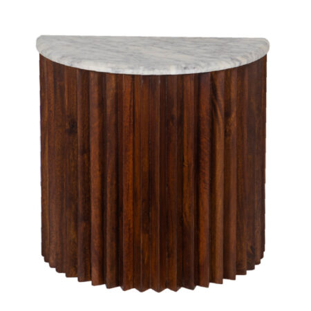 Desmond Half Marble Top Round Side Table Desmond Half Marble Top Round Side Table