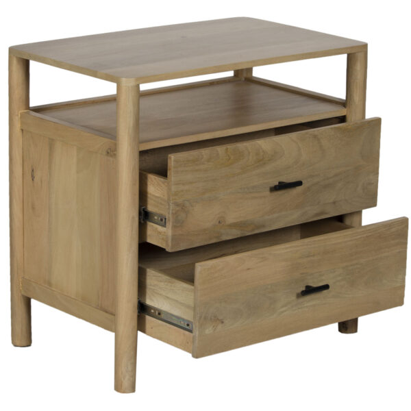 Dowen Mango Wood 2 Drawer Night Stand