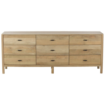 Dowen Mango Wood 9 Drawer Dresser