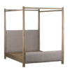 Dowen Mango Wood Fabric Queen Bed