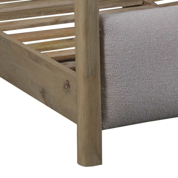 Dowen Mango Wood Fabric Queen Bed