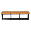 Elmer Metal Base With Buff Leather Upholstered Bench