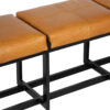 Elmer Metal Base With Buff Leather Upholstered Bench