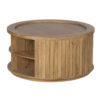 Elora Mango Wood Round Coffee Table With 4 Open Shelf