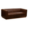 Emillio Buff Brown Leather 3 Seater Sofa