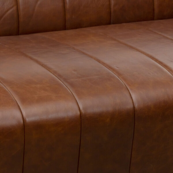 Emillio Buff Brown Leather 3 Seater Sofa