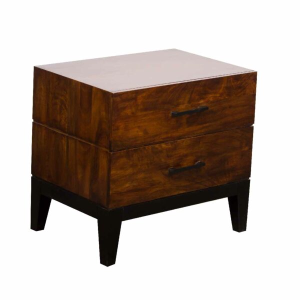 Evoke Mango Wood 2 Drawer Bedside Table