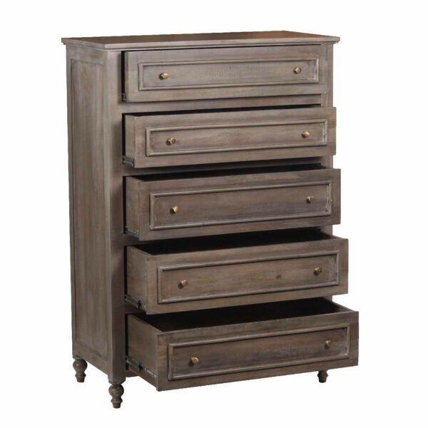 Florence Mango Wood 5 Drawer Highboy