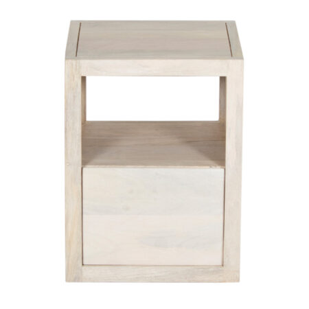 Folsom Mango Wood 1 Drawer Side Table