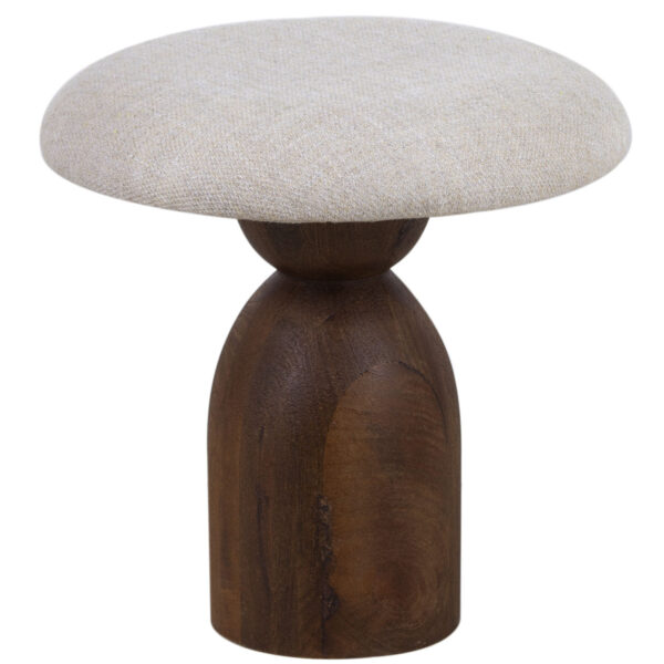 Garmich Mango Wood Fabric Round Stool