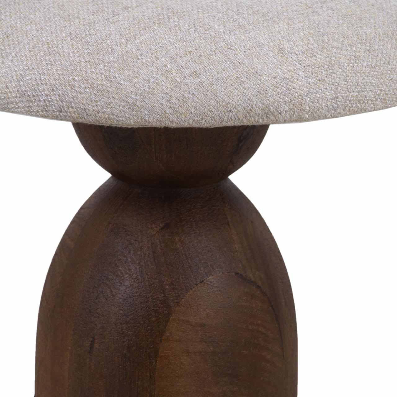 Garmich Mango Wood Fabric Round Stool