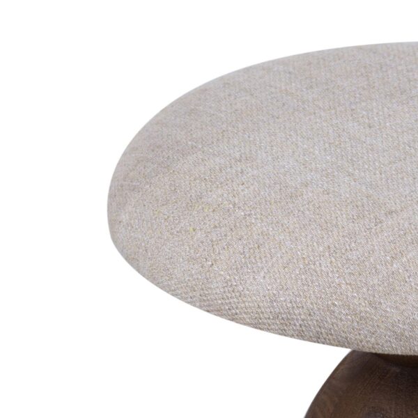 Garmich Mango Wood Fabric Round Stool