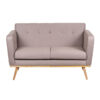 Gemi Acacia Wood Bliss Fabric Love Seat Sofa