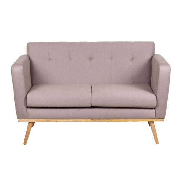 Gemi Acacia Wood Bliss Fabric Love Seat Sofa