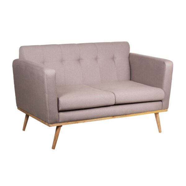 Gemi Acacia Wood Bliss Fabric Love Seat Sofa