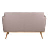 Gemi Acacia Wood Bliss Fabric Love Seat Sofa