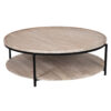 Global Mango Wood Metal Base Round Coffee Table