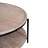 Global Mango Wood Metal Base Round Coffee Table