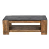 Graz Mango Wood Black Marble Top Rectangular Coffee Table