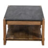 Graz Mango Wood Black Marble Top Rectangular Coffee Table