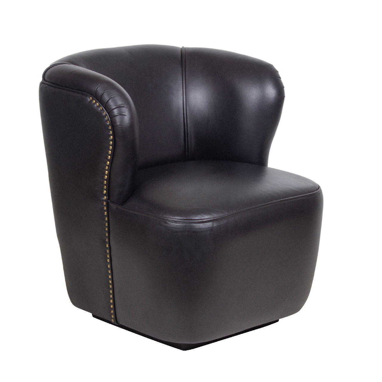Gubi Black Buff Leather 1 Seater Sofa