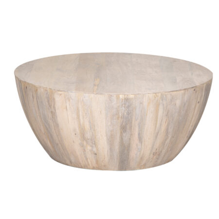 Hampton Mango Wood Round Coffee Table - Natural Oak Hampton Mango Wood Round Coffee Table - Natural Oak