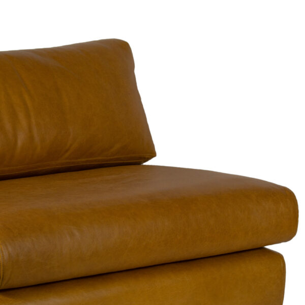 Harman Brown Leather With SS Stand Sofa