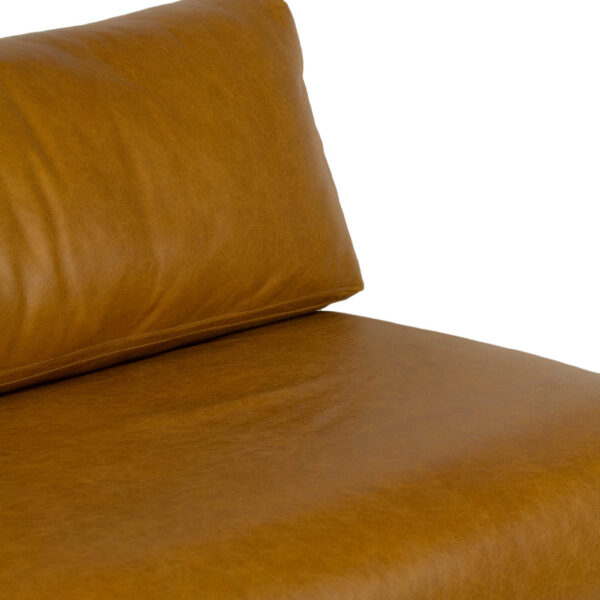 Harman Brown Leather With SS Stand Sofa