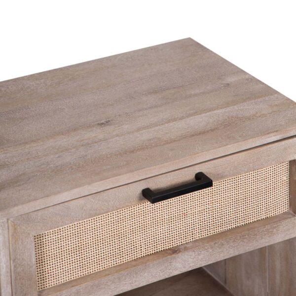 Havelock Manog Wood Cane 1 Drawer Nightstand